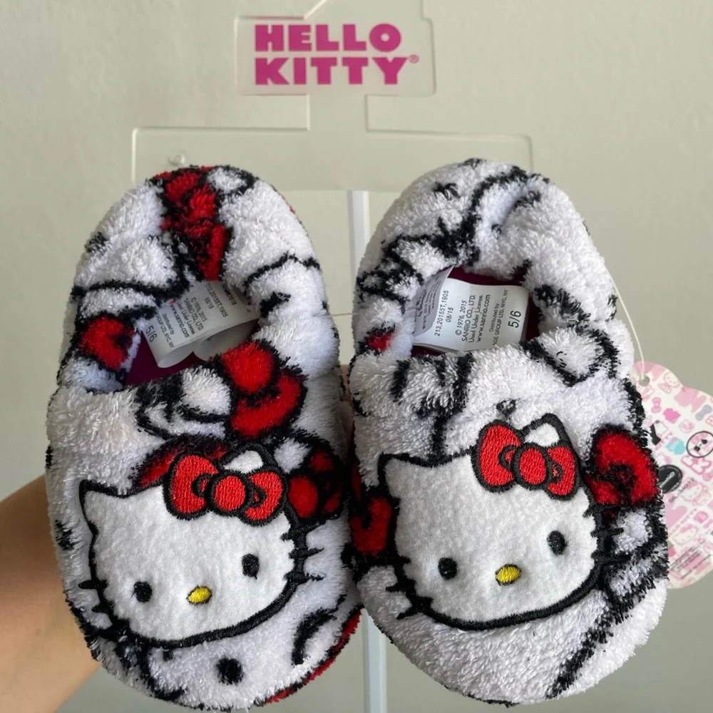 Hello Kitty Cozy Fuzzy Slippers for kids.